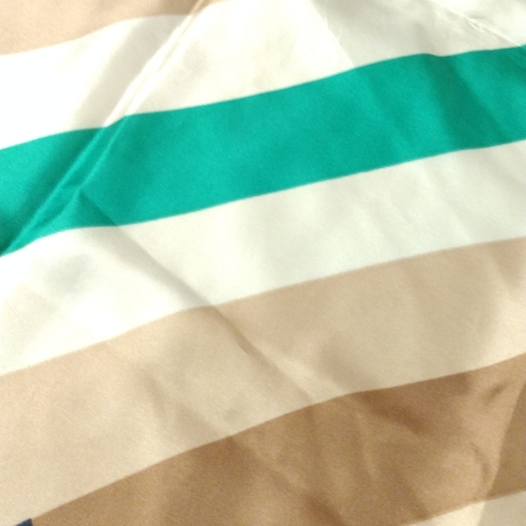 Echo Silk Scarf Vintage Geometric Pattern Large 31" square - Picture 5 of 9